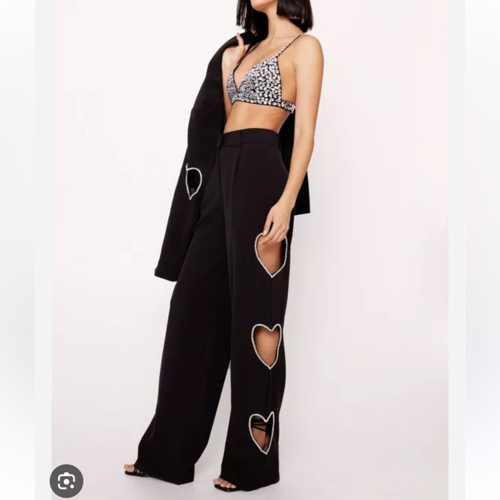 Nasty Gal Heart Cut Out Trousers